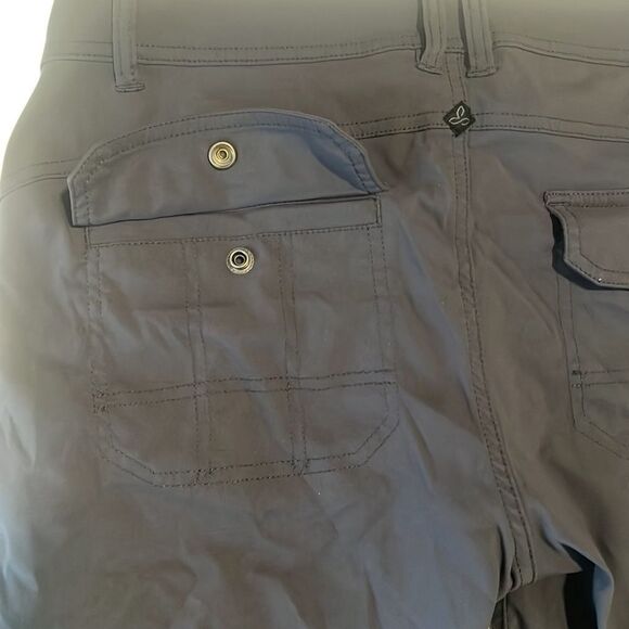 Prana Grey Nylon Solid Cargo Drawstring Button Shorts Size 8 - Picture 4 of 11